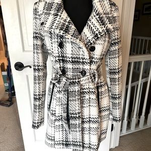 Tweed plaid coat Sz S